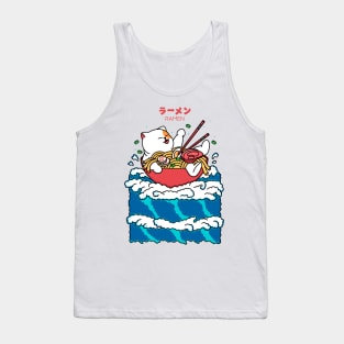 Cat and Ramen in the Wave Tank Top